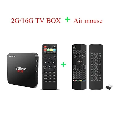 SCISHION V88 плюс Смарт ТВ приставка Android 8,1 RK3229 Четырехъядерный 4K для Android tv 2 Гб 16 Гб Miracast WiFi приставка PK X96 Мини ТВ приставка - Цвет: 2G16G  ADD AIR MOUSE