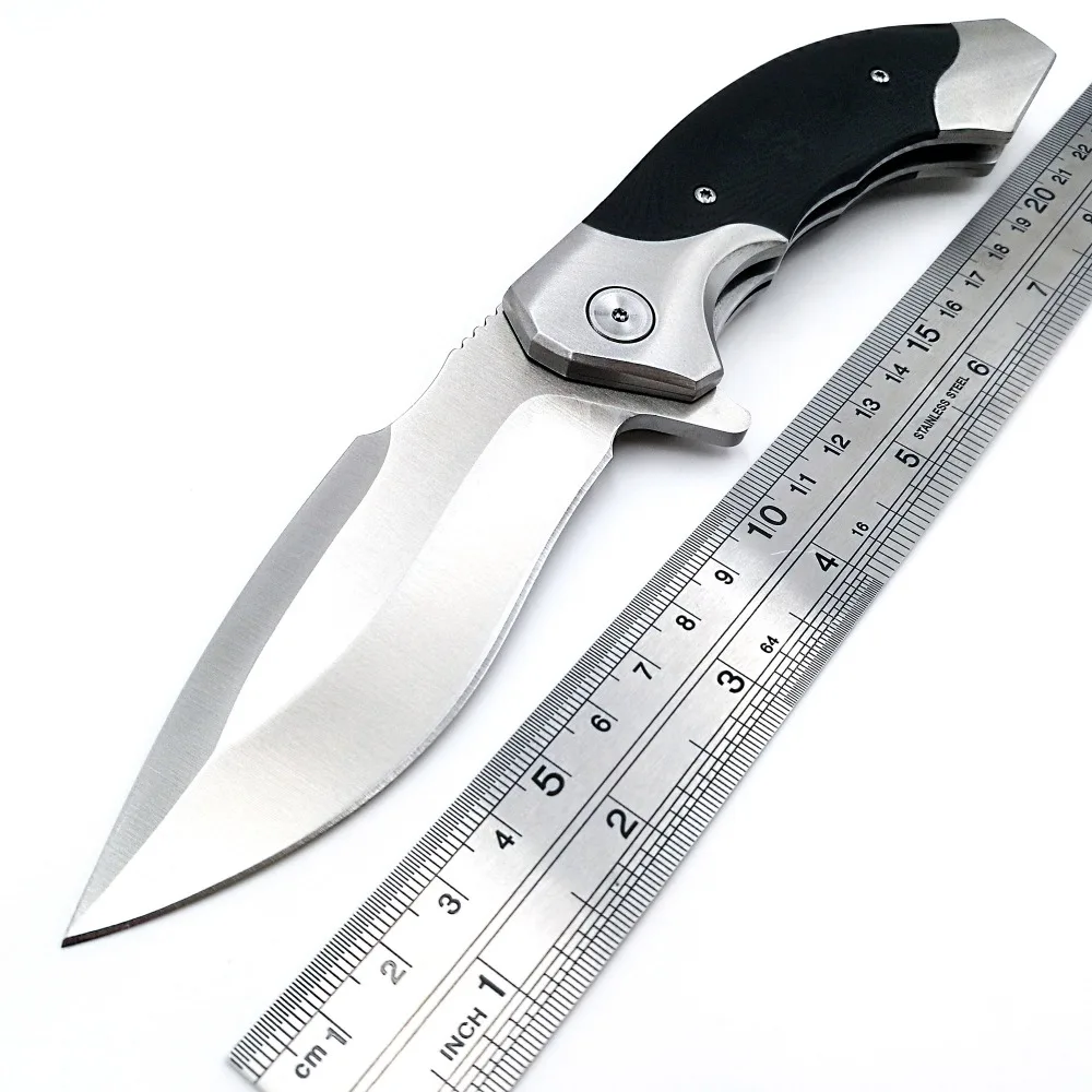 JSSQ тактический складной нож 9Cr18Mov лезвие Сталь G10 Ручка шарикоподшипник выживания карманные ножи Открытый Кемпинг боевые EDC инструменты