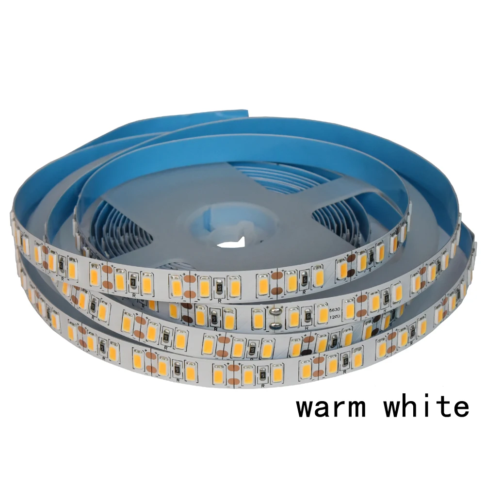 Корейский импортный чип супер яркий 120 светодиодный s/m 5 м DC12V SMD5630 не водонепроницаемая гибкая светодиодная лента ярче, чем 5050,2835