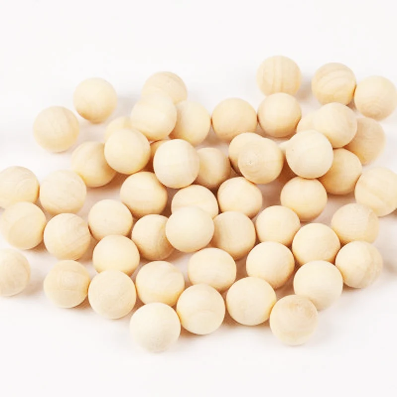 

50PCS 10mm Natural Ball Round Spacer Wood Beads Eco-Friendly Wooden Beads For Jewelry Making Bracelet Making Crafts DIY No Hole