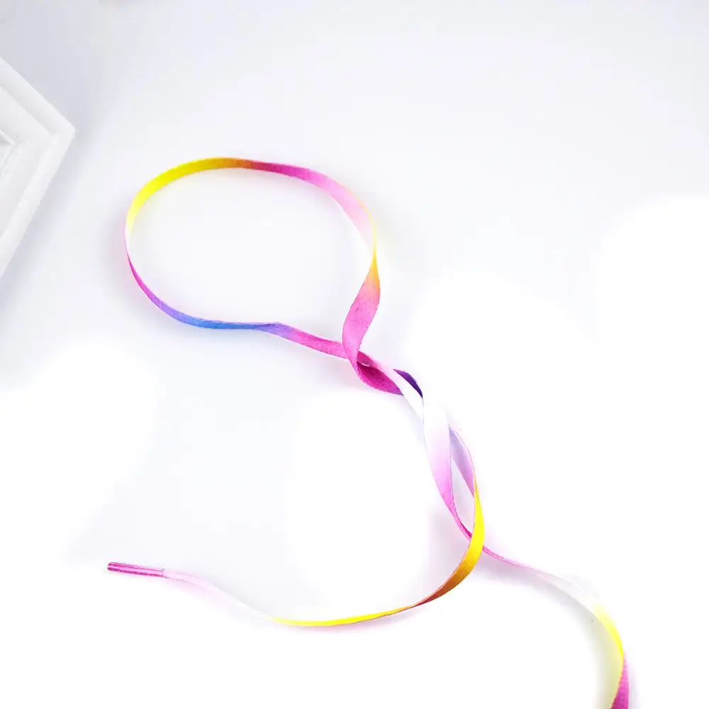 

1 Pair 110cm Rainbow Colour Flat Shoelaces Sport Shoes Laces Casual Canvas Shoes Shoelace Unisex Gradient Print Shoes Strings