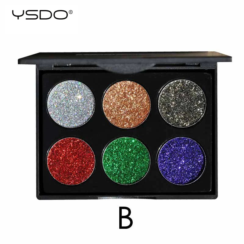6 цветов мерцающие тени для век макияж долговечная палитра теней