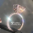 Женские серебряные кольца CC S925 с кубическим цирконием, ювелирные украшения розового золота, Свадебные обручальные ювелирные изделия CC3100