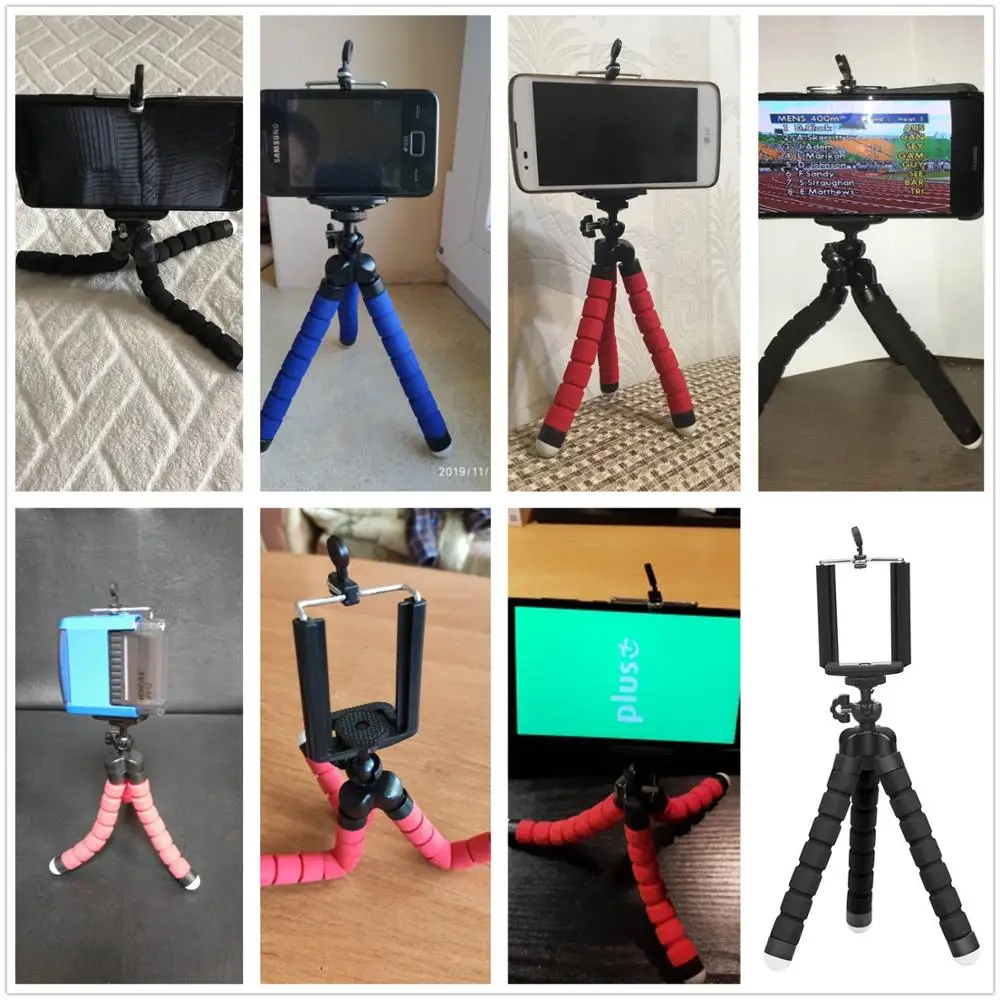 Мини штатив с губкой осьминог растягивающийся вращающийся держатель для селфи