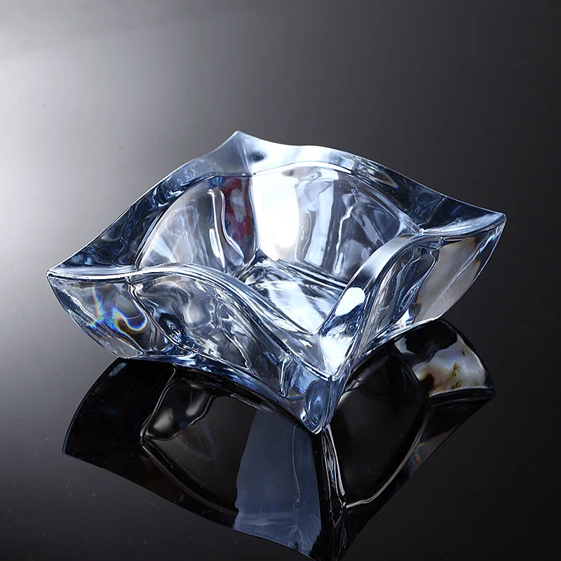 Хрустальная Квадратная Пепельница стеклянная индивидуальная трендовая