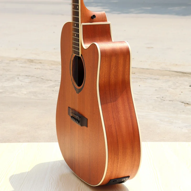 Полный sapele народная гитара с звукоснимателем