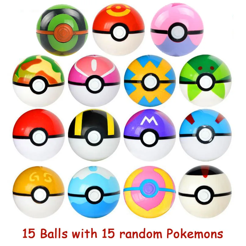 15 шт./компл. покебол с покемонами мини-фигурка Пикачу внутри 7 см 2-3 куклы Покемоны