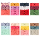 Nishine 3 шт.лот мягкая приятная для кожи эластичная нейлоновая повязка на голову однотонная ручная работа бант детский ободок Детские аксессуары