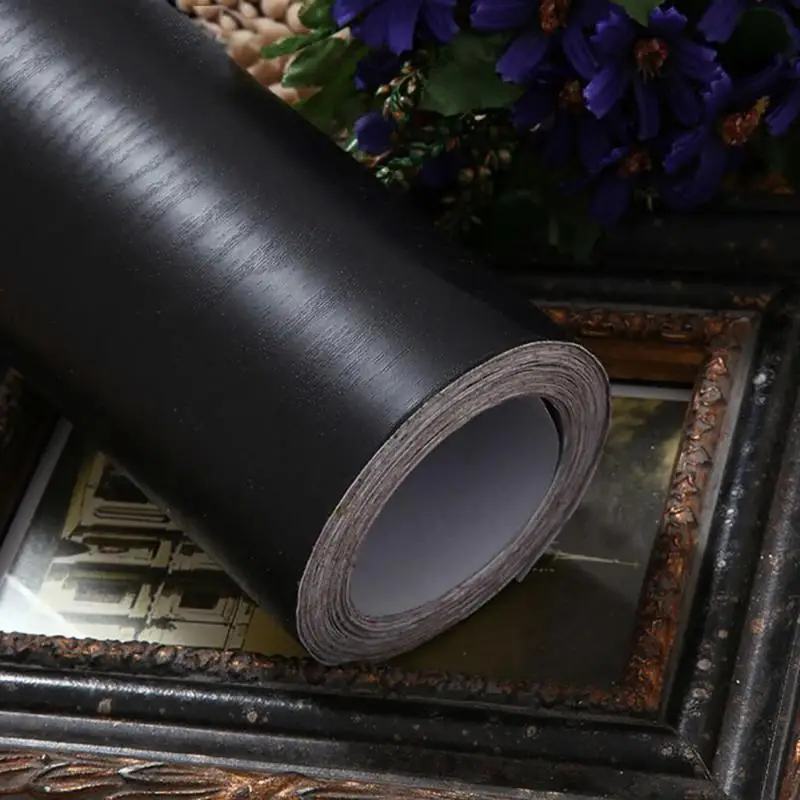 

Black Wood Wallpaper 2M/3Mx60cm Self Adhesive Wallpaper for Kitchen Cabinets Countertops PVC Waterproof Damp-Proof Wall Sticker