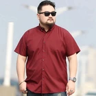 Рубашка мужская с коротким рукавом, повседневная классическая, розовая, темно-синяя, фиолетовая, для свадьбы, большие размеры 8XL 9XL 10XL 12XL 66