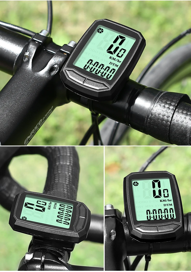 INBIKE водонепроницаемый велосипедный компьютер цифровой велосипедный спидометр велокомпьютер одометр с подсветкой велосипедный секундомер IC528