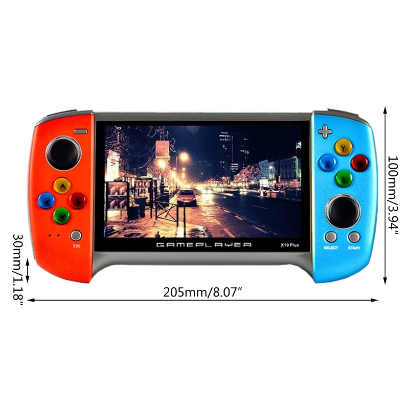 

2020 New X19 Plus Handheld Game Console 5.1 Inch Large Screen 1000 Classic Games 360 Degree Double-rocker