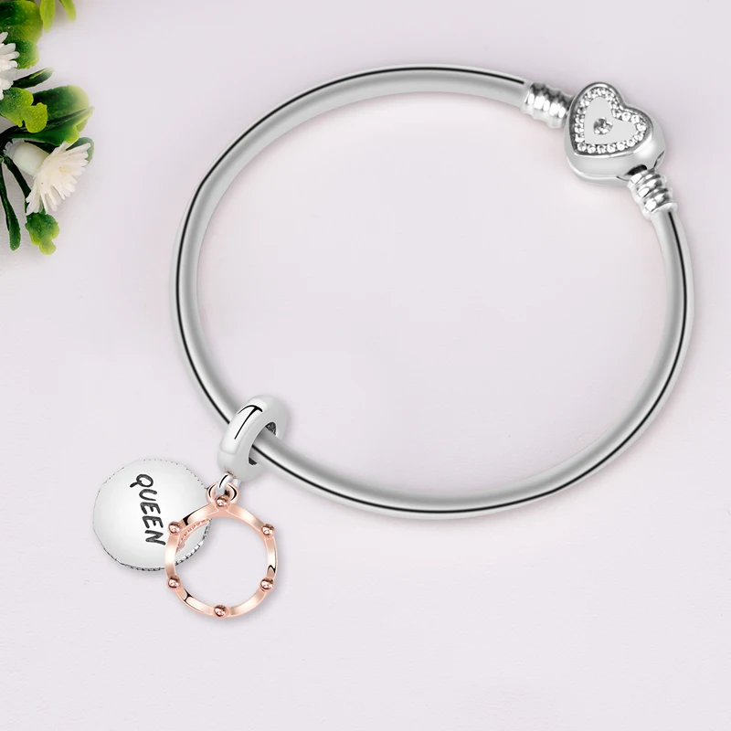 Шармы-подвески из серебра 925 пробы с Королевской и королевской короной