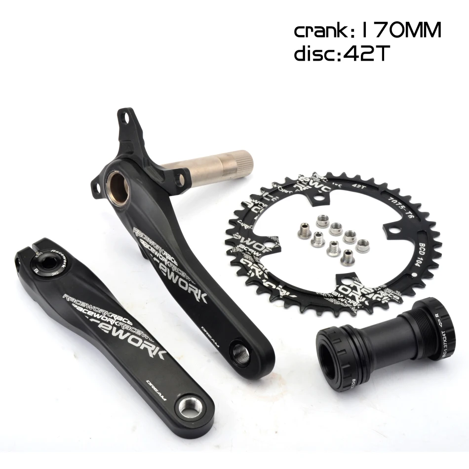 

Freies shippingAluminiumlegierung Fahrrad Kurbel Kettenrad Berg Fahrrad Innenlager Kurbel Fluted Disc MTB 104BCD Bike Teil