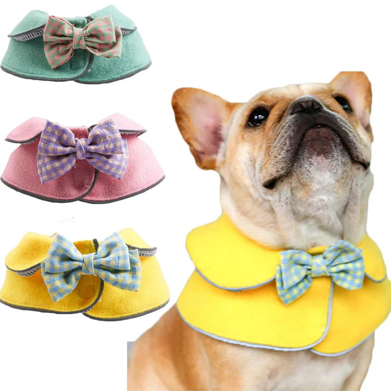 Розовые зеленые желтые нагрудники для кошек двухслойные шерстяные клетчатые