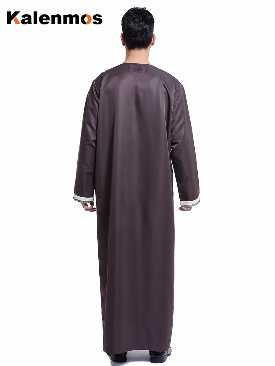 Мусульманский мусульманский ИС одежда мужская Jubba Thobe с круглым вырезом Женская