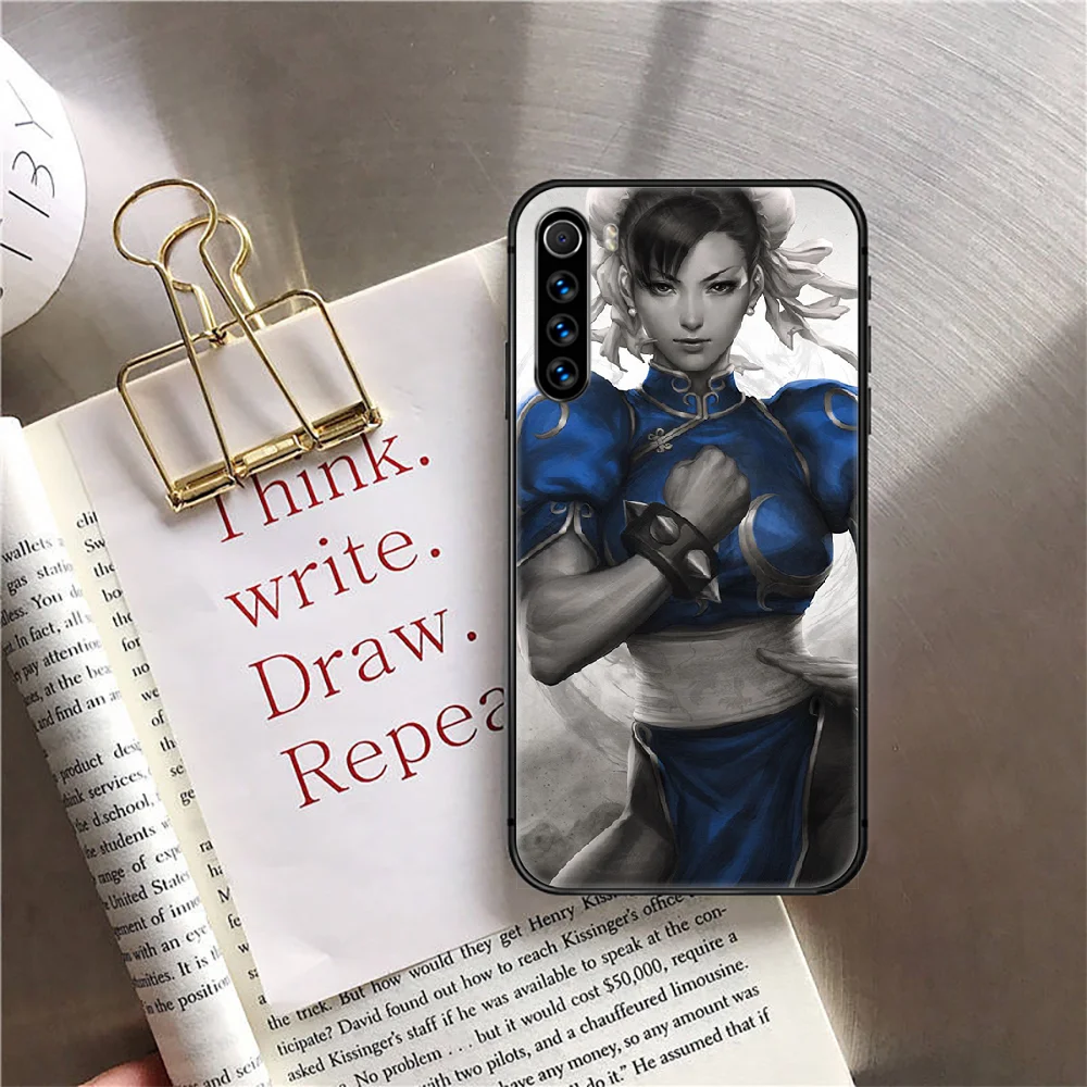 

Chun Fighting Game Phone Case Cover For Xiaomi Redmi Note 7 7A 8 8T 9 9S 9A 10 K30 Pro Ultra Black Pretty Back Silicone Shell