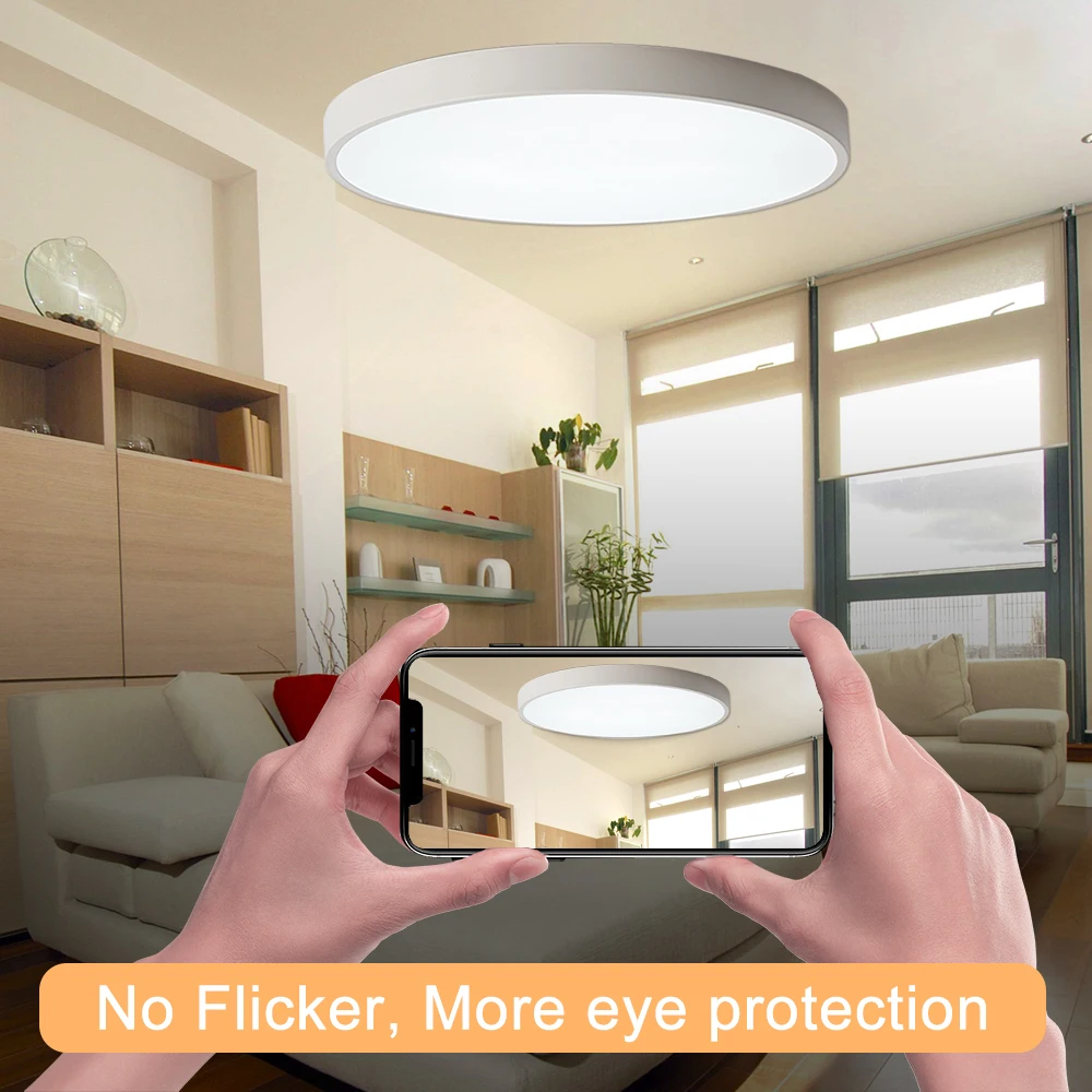 

LED Light Home Modern Panel Light 24W 220V Ceiling Lamp Cool White Round Living Room Bedroom Kitchen Indoor Lighting