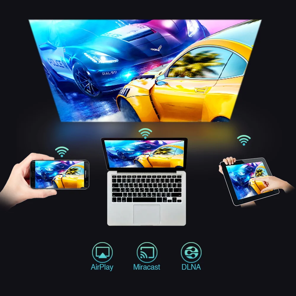 Home Projector Movie Vertical Structure 4200 Lumens Theater Video Led Beamer Full Hd 720P For Mobile Phone | Электроника