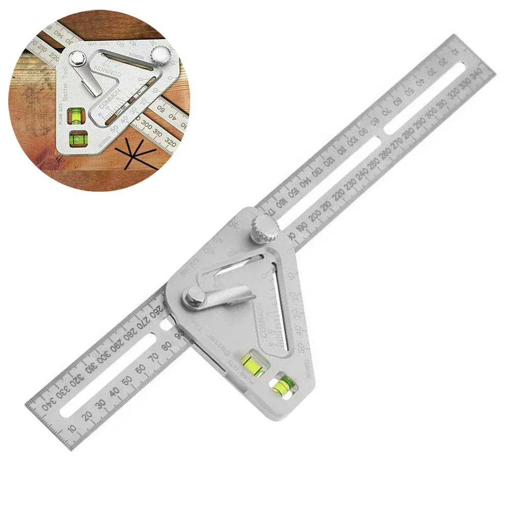 

Triangle Angle Ruler Level Protractor Aluminum Alloy High Accuracy Woodworking Carpentry Measuring Tool Instrume Multifunctional