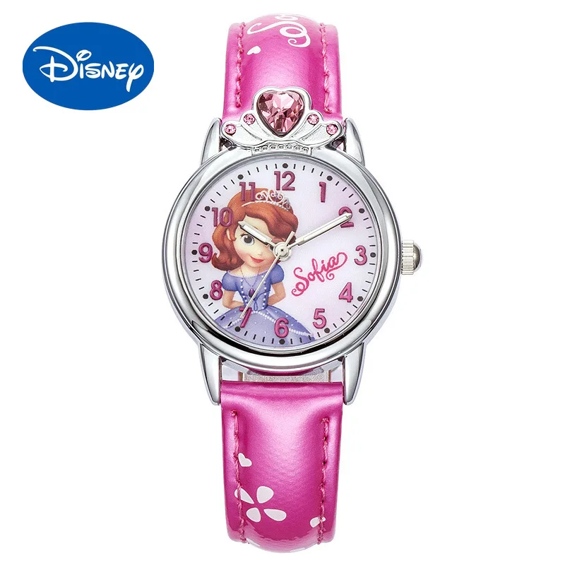 

Authentic Disney Frozen Children Women Watch Diamond Crown Princess Series Primary School Children Quartz Watch Birthday Gift
