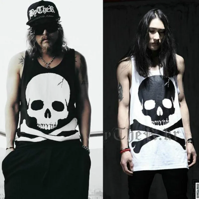 

Майка YASUGUOJI мужская с капюшоном, худи в стиле хип-хоп, без рукавов, с принтом черепа, панк-жилет, Повседневная Уличная одежда, лето 2020