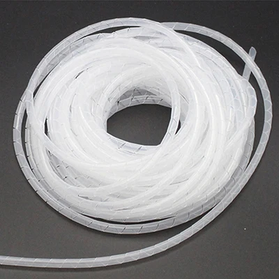 white-6mm-width Спиральная оберточная лента 6 мм 5-15 м/рулон шланга защита провода корпус управление фиксированным пучком провода защиты провода обмотки трубы - Цвет: white-6mm-width