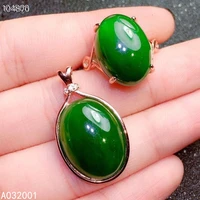 kjjeaxcmy fine jewelry natural jasper 925 sterling silver women pendant necklace chain ring set support test exquisite