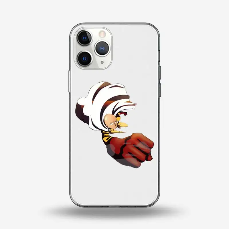 

Japan Cartoon Anime One Punch Man Phone Case Transparent for iPhone Samsung S 11 12 6 7 8 9 10 20 Pro X XS Max XR Plus lite