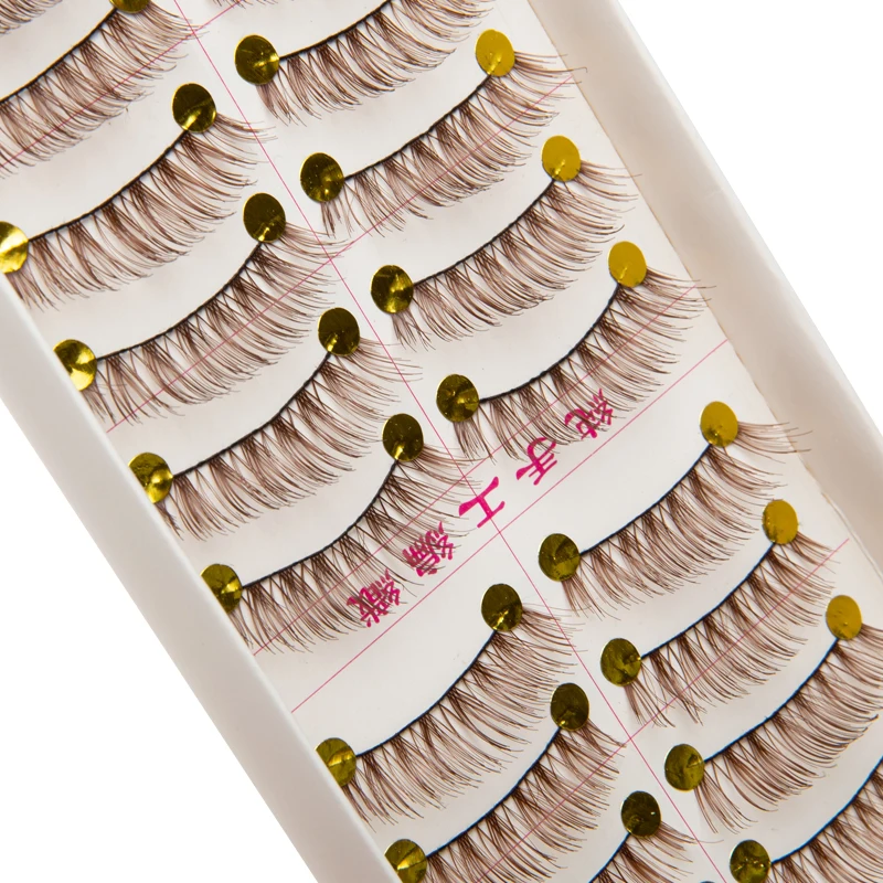 Косметика натуральные 10 пар Макияж Накладные ресницы наращивание ресниц