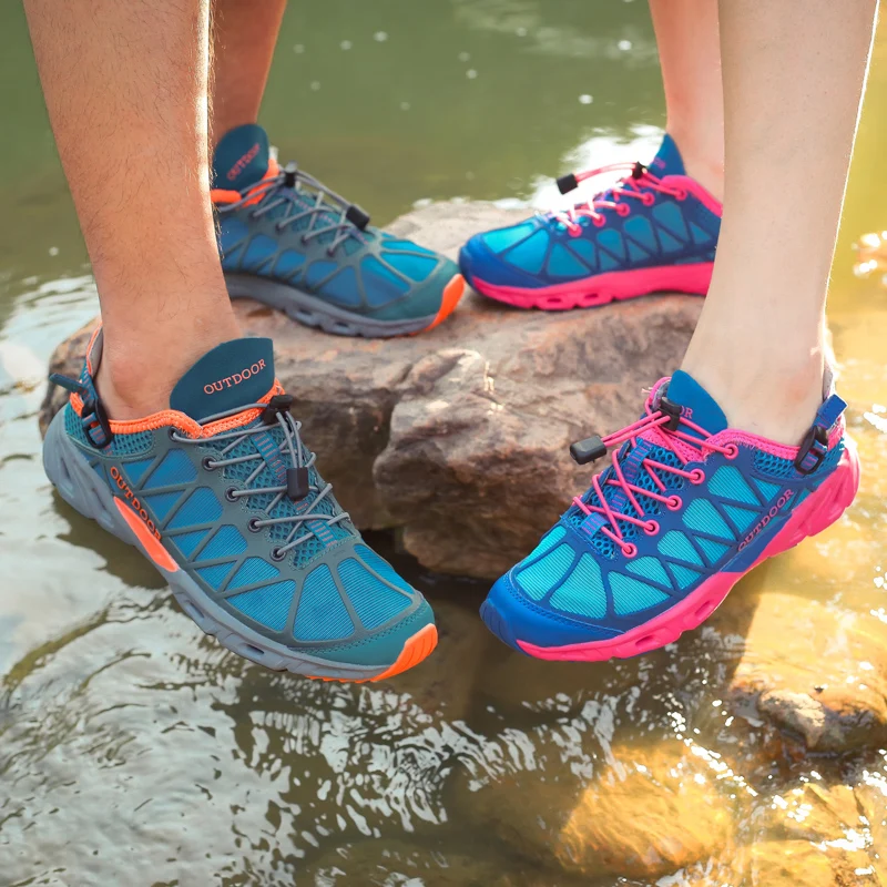 Summer Men Hiking Shoes Women Trekking Breathable Non Slip Climbing Sport Shoes Men Outdoor Quick Dry Upstream Water Shoes Men