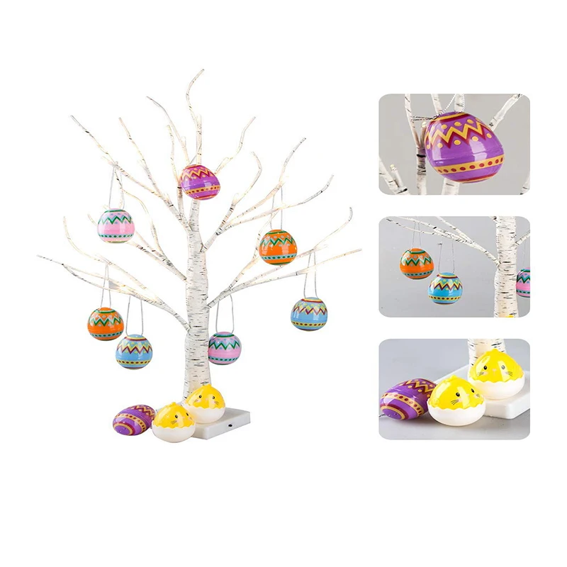 

Пасхальное дерево, украшения из березы, религиозные украшения, теплый белый свет, пасхальные яйца, Домашняя вечеринка, праздник свадебный Д...