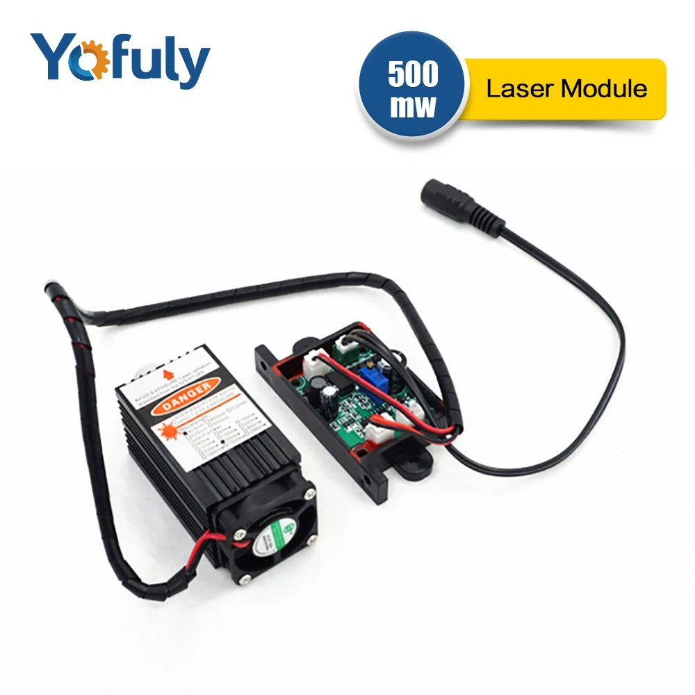 Лазерный модуль для гравировки с TTL управлением Диод + очки 500 МВт 405 нм|Запчасти