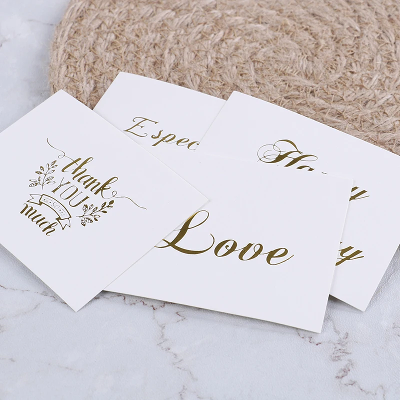 10 шт. Мини Позолоченные открытки с тиснением надписью спасибо на день рождения