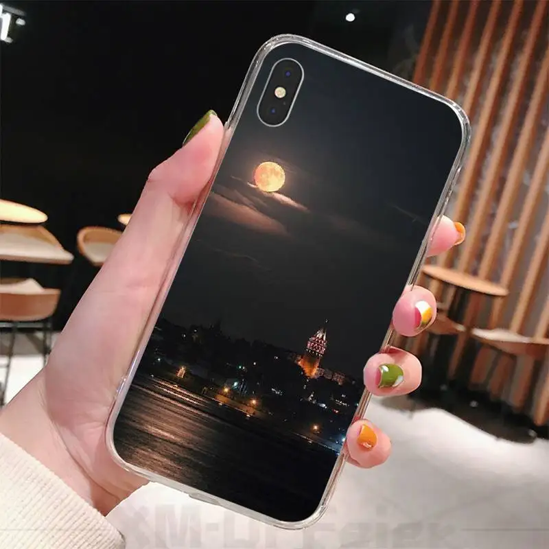 Viviana Moon starry sky buildings Soft Phone Case For iphone 6 6s plus 7 8 X XS XR MAX 11 pro Pro Max Cover | Мобильные телефоны и