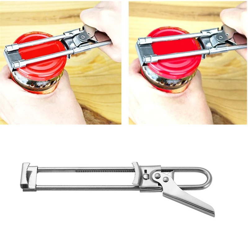 Профессиональный Портативный Регулируемый Ручной консервный нож из нержавеющей