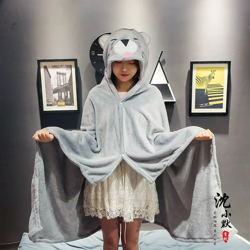 

Kawaii Unicorn Cloak Pink Pig Cloak Lazy Blanket Lunch Break Shawl Nap Blanket Office Flannel Blanket Christmas Gift