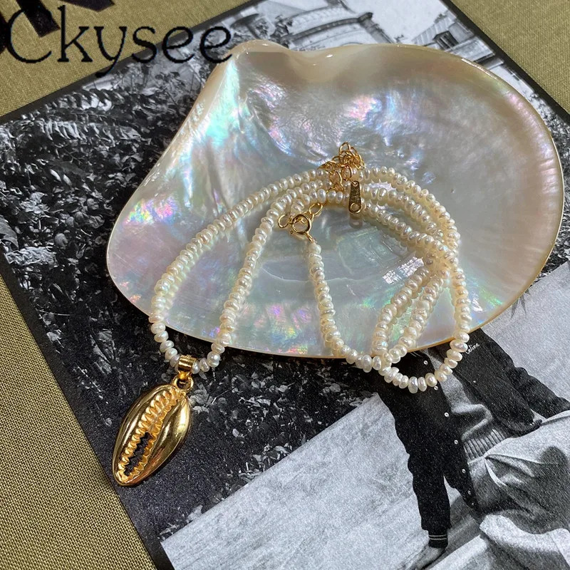 

Ckysee Retro 925 Sterling Silver Necklace Pearl Clavicle Chain Necklace For Fashion Women Minimalist Fine Charms Fine Jewelry