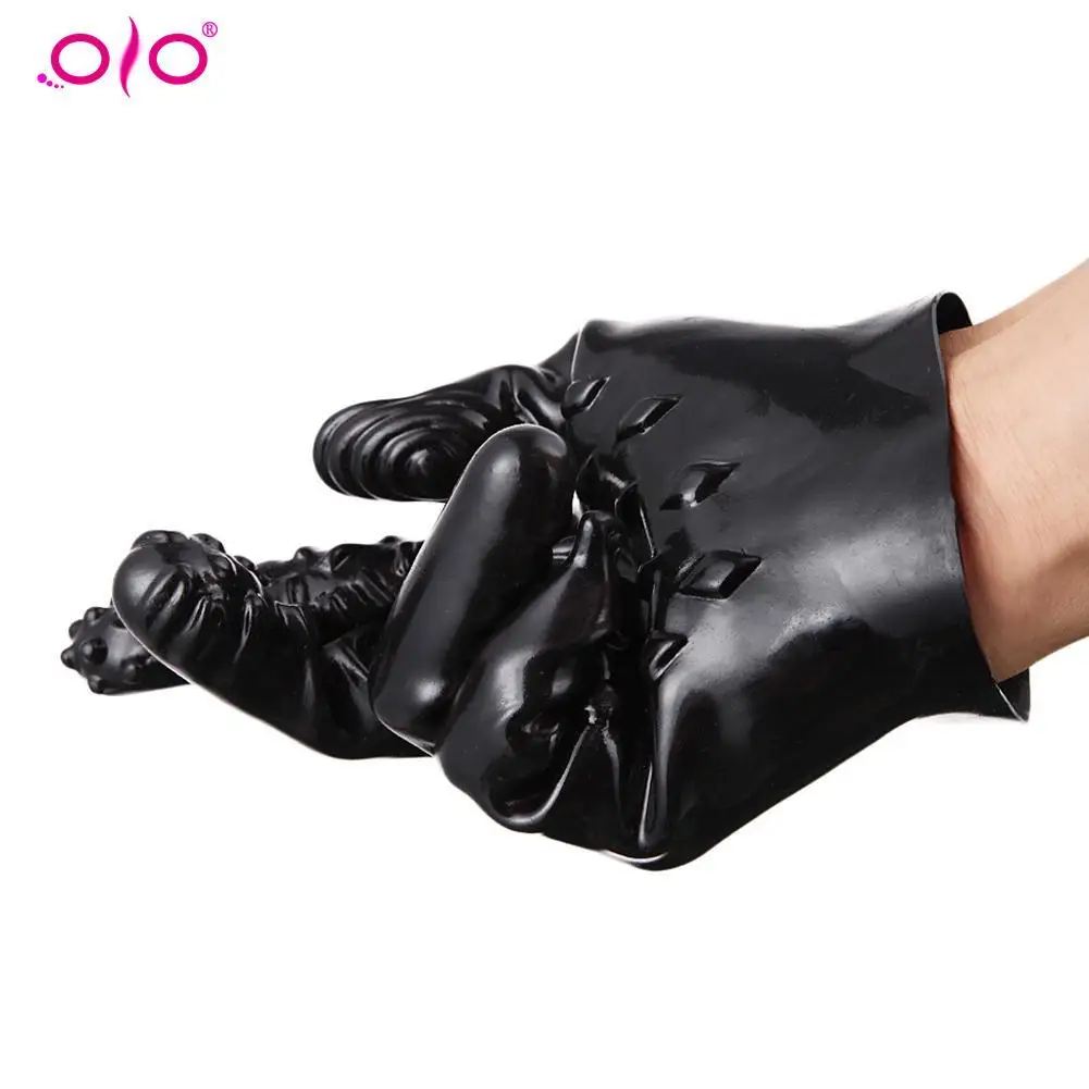 Мужские перчатки для флирта OLO Magic Palm мягкий фаллоимитатор замок пениса кольцо