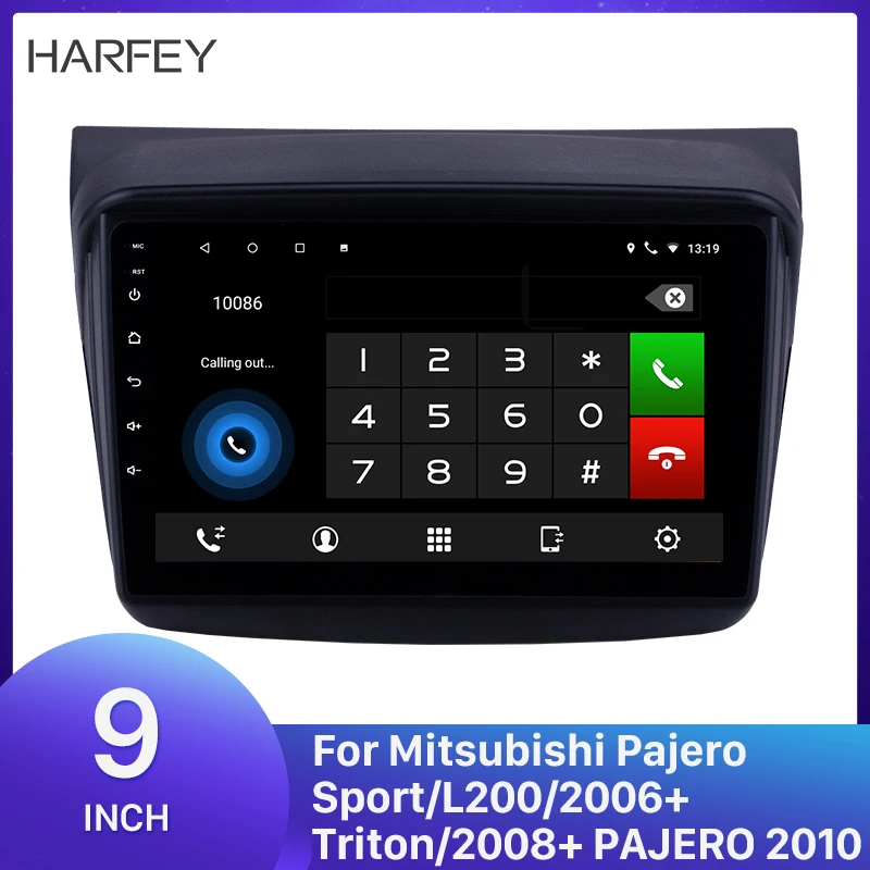 Harfey Android 9 0 головное устройство gps Автомобильный плеер &quotдля Mitsubishi Pajero Sport/L200/2006 +