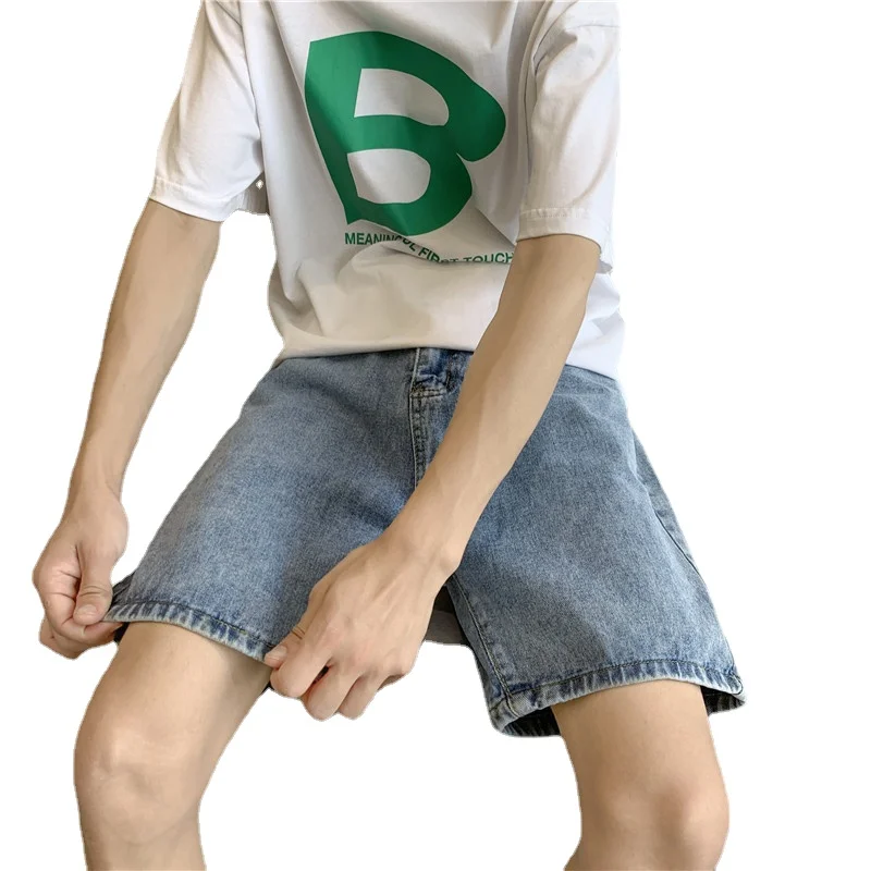 

Summer Shorts 2021 Men's Loose Thin Jeans Straight Leg Casual Cant