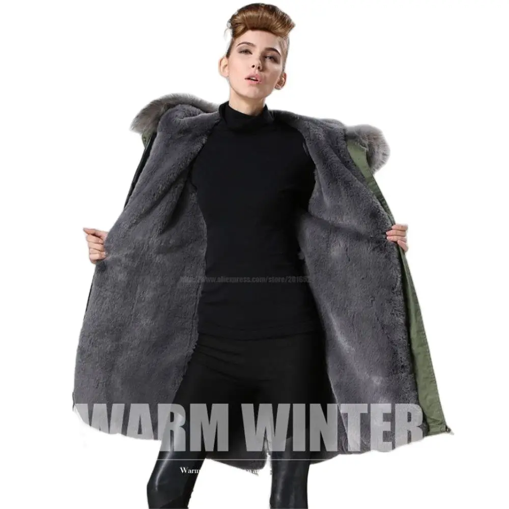 2017 модная мужская зимняя одежда с подкладкой из серого кроличьего меха