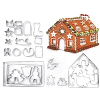 28pcs creative cookie cutter set 3d biscuit cutters stainless steel cookie cutters gingerman house cookie mold