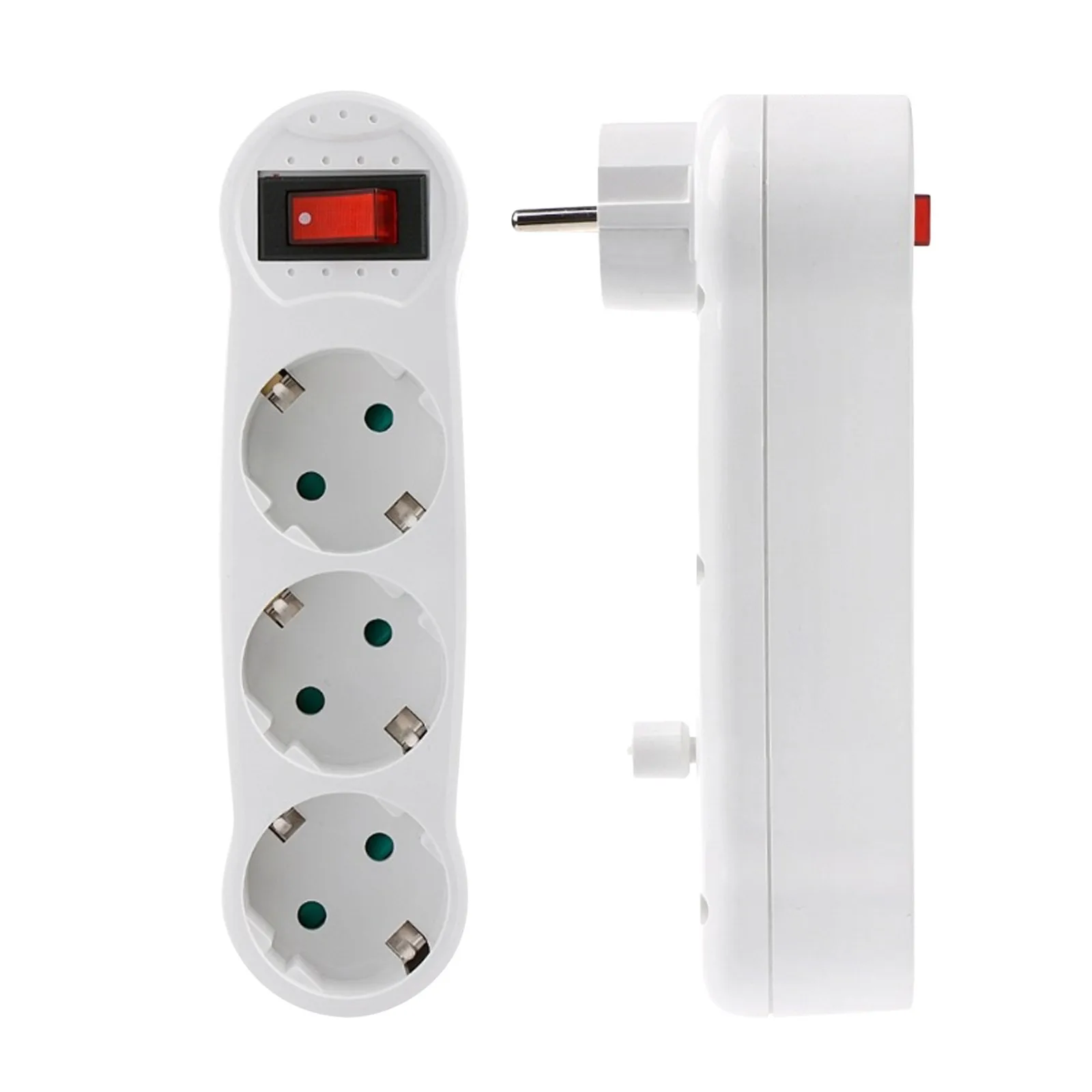 European Standard Three Socket 2 Round Plug 3 Hole With Switch On Off Wall Charger Adapter Power For Home Tool #20 |