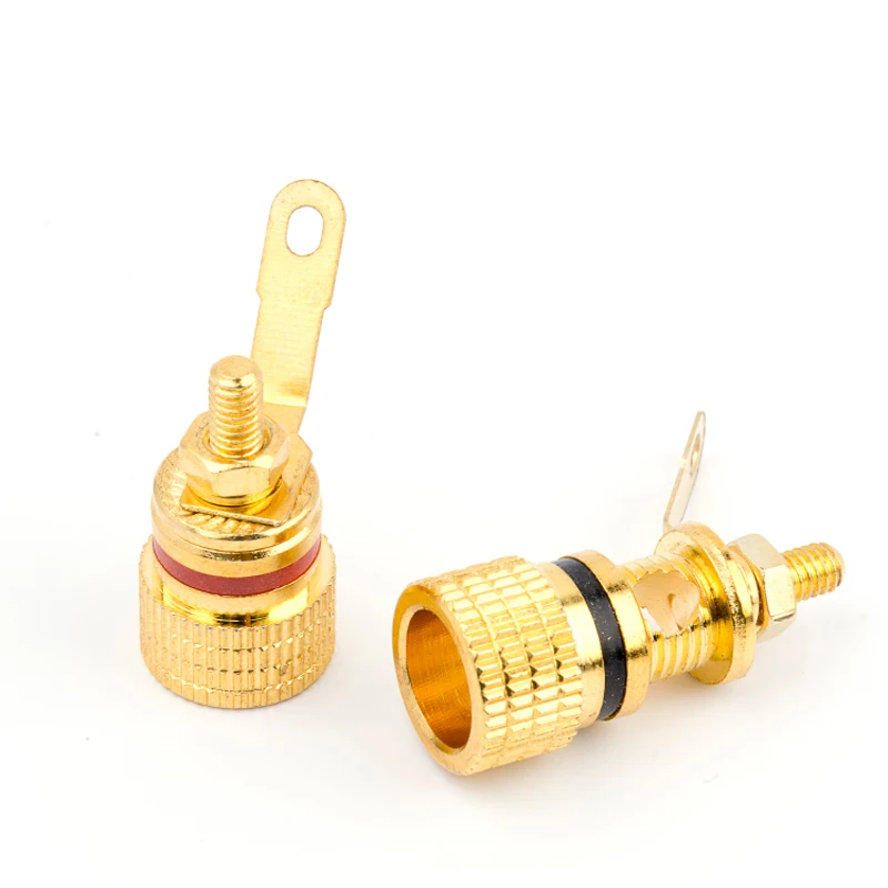 2 шт./лот маленький банан 4 мм золотое покрытие инвертор обжимная Клемма