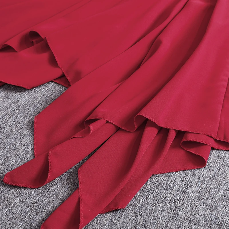 Женское платье с V-образным вырезом однотонное асимметричное открытой спиной и