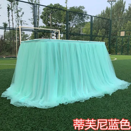 light green 1 м разноцветный тюль, юбка-пачка для стола, фатиновая посуда для свадебного украшения, для вечеринки в честь рождения ребенка, вечерние, свадебные, домашний текстиль, для дня рождения - Цвет: light green