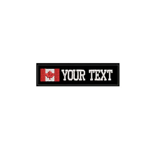 Canada flag Rectangular 1 line custom Embroidered Name hook onpatch US brazil French UK country flag personalized flag for jacket,bag,coat - Цвет: Canada flag