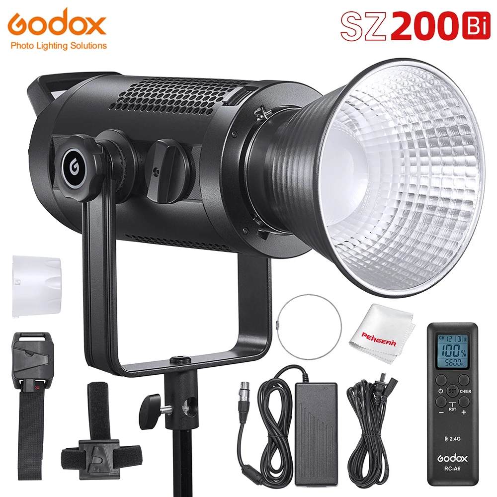 

Godox SZ200Bi 200W 2800K-6500K Bi-Color Zoomable LED Video Light Bowens Mount for Photography CRI 97+ TLCI 96+ w/ Remote Control