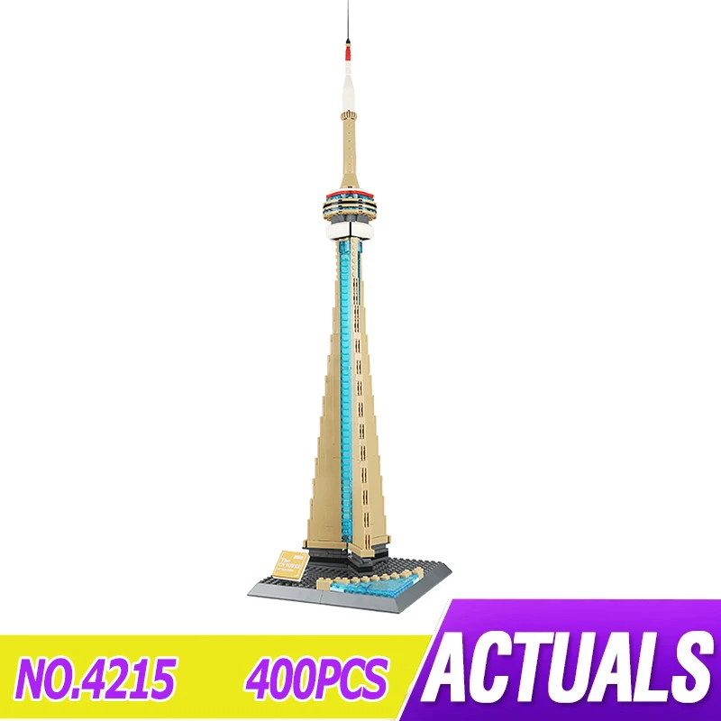 

WANGE 4215 400 шт. архитектура Канада национальная башня строительные блоки классические обучающие игрушки для детей подарки детям